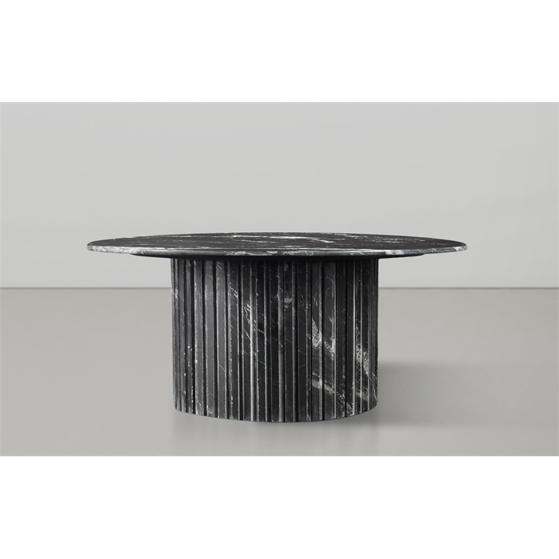 Pemberly Row Modern / Contemporary Marble Black Marble Coffee Table