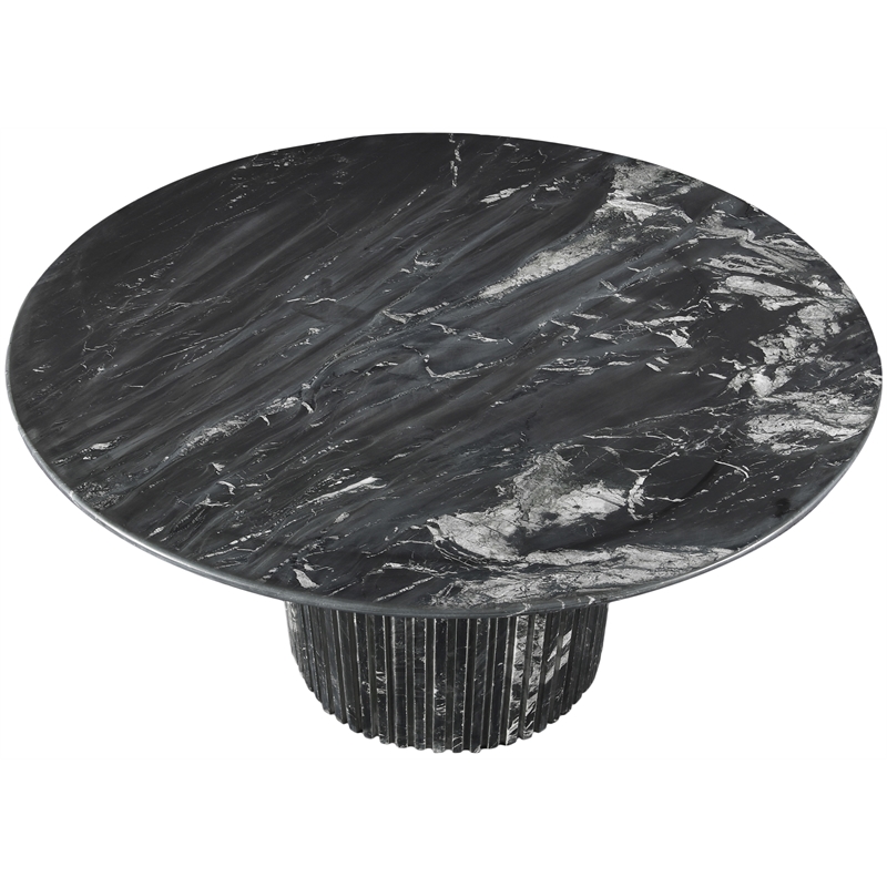 Pemberly Row Modern / Contemporary Marble Black Marble Coffee Table