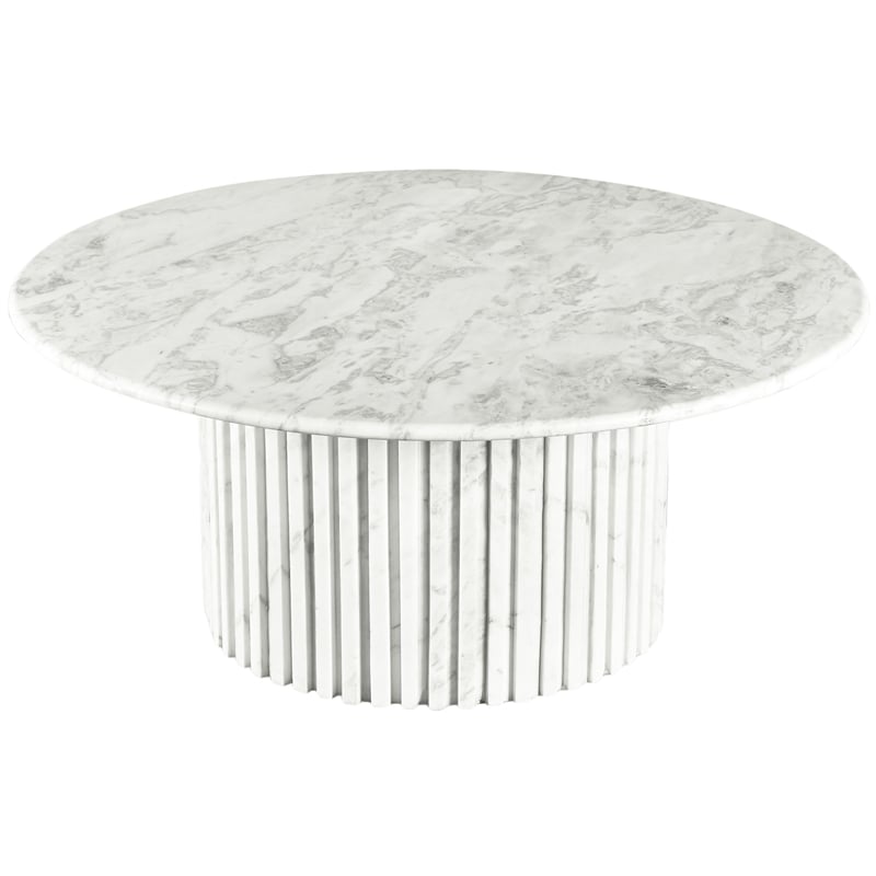 Pemberly Row Modern / Contemporary Marble White Marble Coffee Table