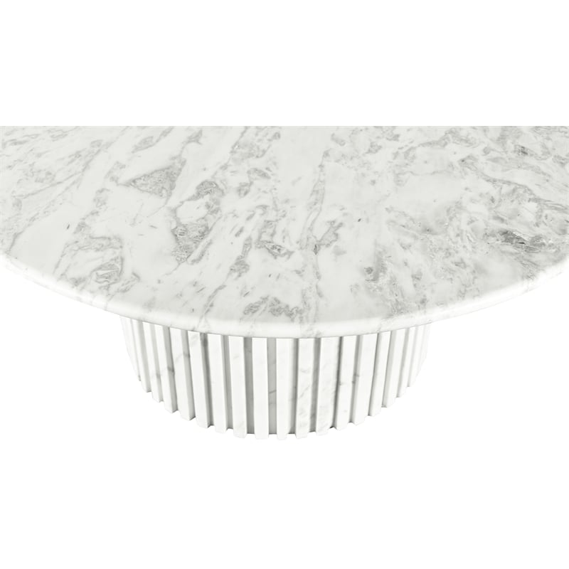 Pemberly Row Modern / Contemporary Marble White Marble Coffee Table