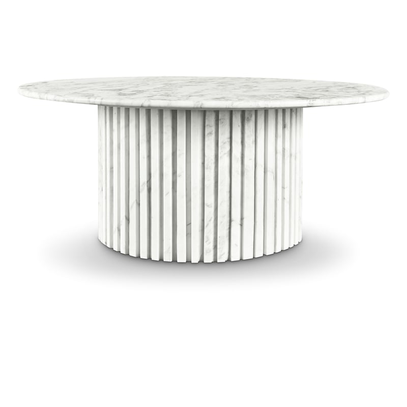 Pemberly Row Modern / Contemporary Marble White Marble Coffee Table