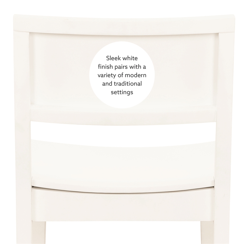 Pemberly Row Saddle Seat Counter Stools Set of Two in White Rubberwood