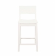 Pemberly Row Saddle Seat Counter Stools Set of Two in White Rubberwood