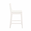 Pemberly Row Saddle Seat Counter Stools Set of Two in White Rubberwood