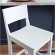 Pemberly Row Saddle Seat Counter Stools Set of Two in White Rubberwood