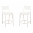 Pemberly Row Saddle Seat Counter Stools Set of Two in White Rubberwood