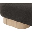 Pemberly Row Contemporary Brown Boucle Fabric Bench in Rich Natural Oak Finish