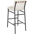 Pemberly Row Contemporary Cream Vegan Faux Leather Bar Stool