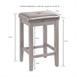 Pemberly Row 3-Piece Wood Kitchen Island w/ Square Stools in White