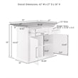 Pemberly Row 3-Piece Wood Kitchen Island w/ Square Stools in White