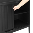 Pemberly Row Modern Particle Board Wood Sideboard in Matte Black