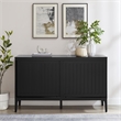 Pemberly Row Modern Particle Board Wood Sideboard in Matte Black