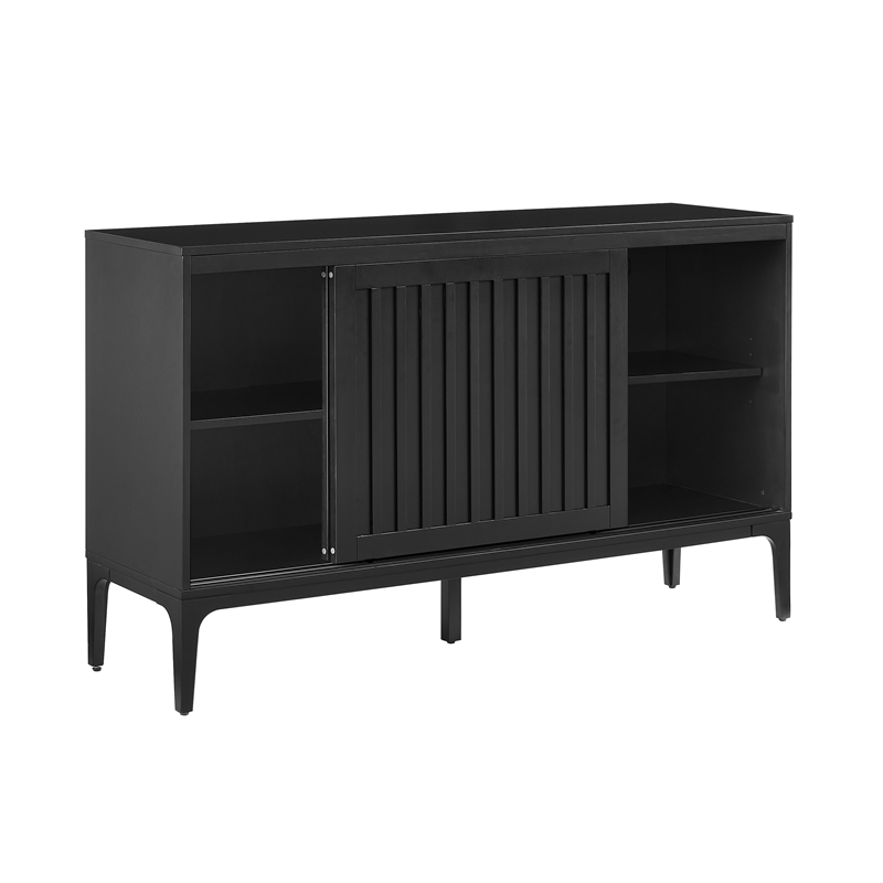 Pemberly Row Modern Particle Board Wood Sideboard in Matte Black