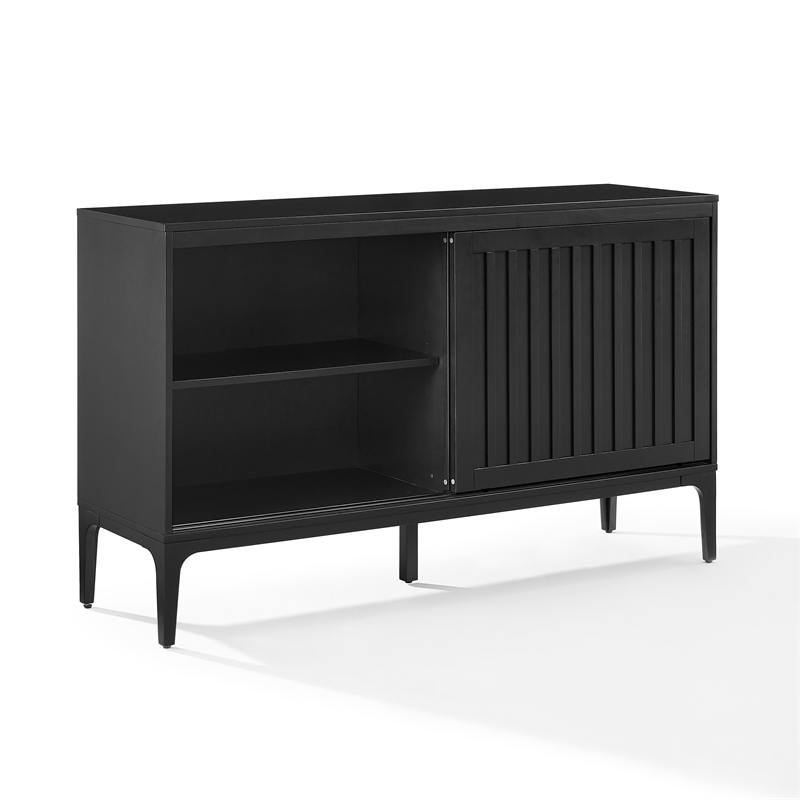 Pemberly Row Modern Particle Board Wood Sideboard in Matte Black
