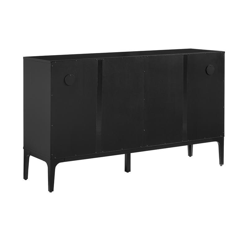 Pemberly Row Modern Particle Board Wood Sideboard in Matte Black