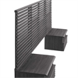 Pemberly Row Modern Wood Twin Headboard and Nightstands in Charcoal