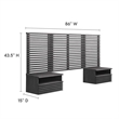 Pemberly Row Modern Wood Twin Headboard and Nightstands in Charcoal