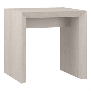 Pemberly Row Contemporary Engineered Wood 22&quot Alder White MDF Side Table