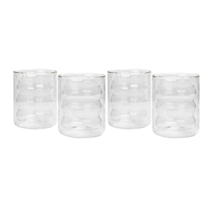 Pemberly Row Waves Transitional Glass Water Glasses in Clear (Set of 4)