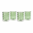 Pemberly Row Waves Transitional Glass Water Glasses in Green (Set of 4)