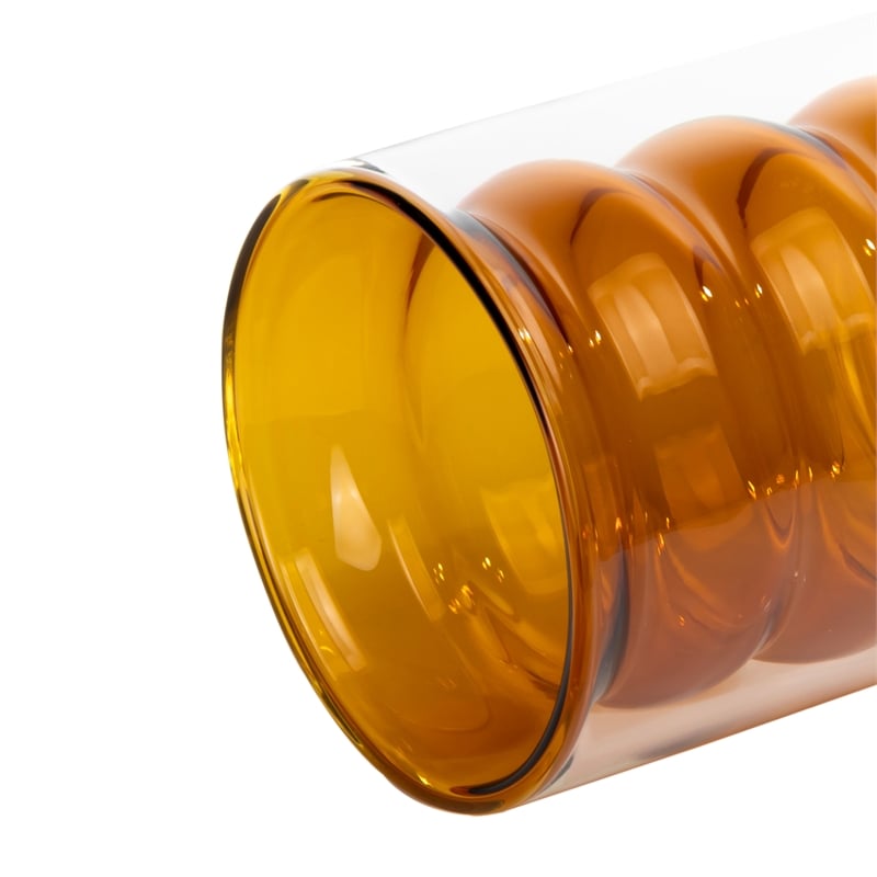 Pemberly Row Waves Transitional Glass Water Glasses in Amber (Set of 4)