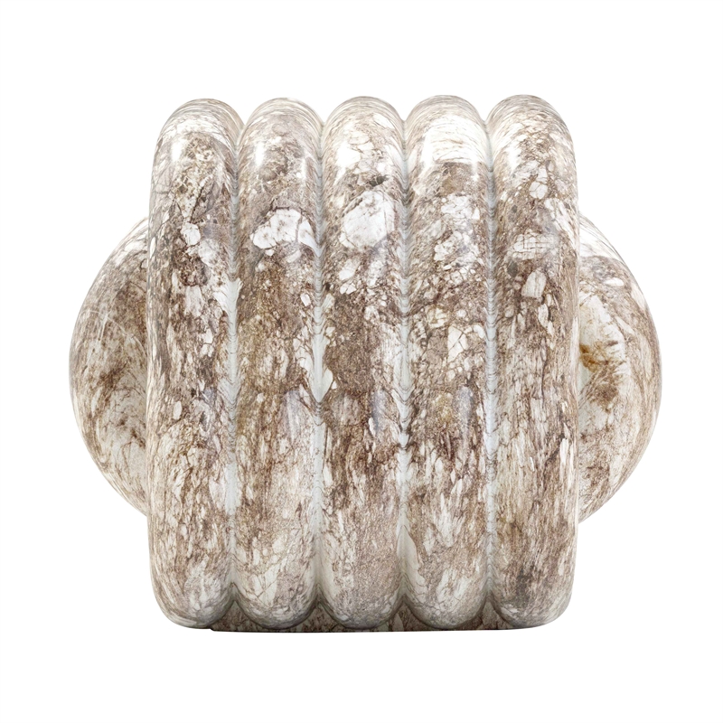 Pemberly Row Love Knot Gray Faux Marble Indoor / Outdoor Accent Stool