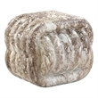 Pemberly Row Love Knot Gray Faux Marble Indoor / Outdoor Accent Stool