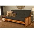 Pemberly Row Full-size Wood Futon Set in Honey w/ Charcoal Mattress