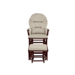 Pemberly Row Glider and Ottoman Espresso Wood and Beige Fabric