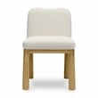 Pemberly Row Modern / Contemporary Cream Velvet Oak Dining Chair