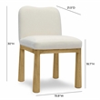Pemberly Row Modern / Contemporary Cream Velvet Oak Dining Chair