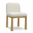 Pemberly Row Modern / Contemporary Cream Velvet Oak Dining Chair