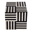 Pemberly Row Contemporary Square Bone In-Lay End Table-Black
