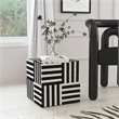 Pemberly Row Contemporary Square Bone In-Lay End Table-Black