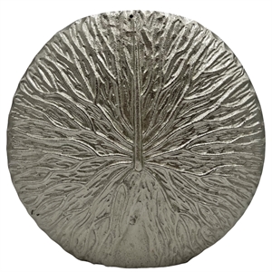 Pemberly Row 11&quot Decorative Handmade Aluminum Round Flower Vase in Nickel