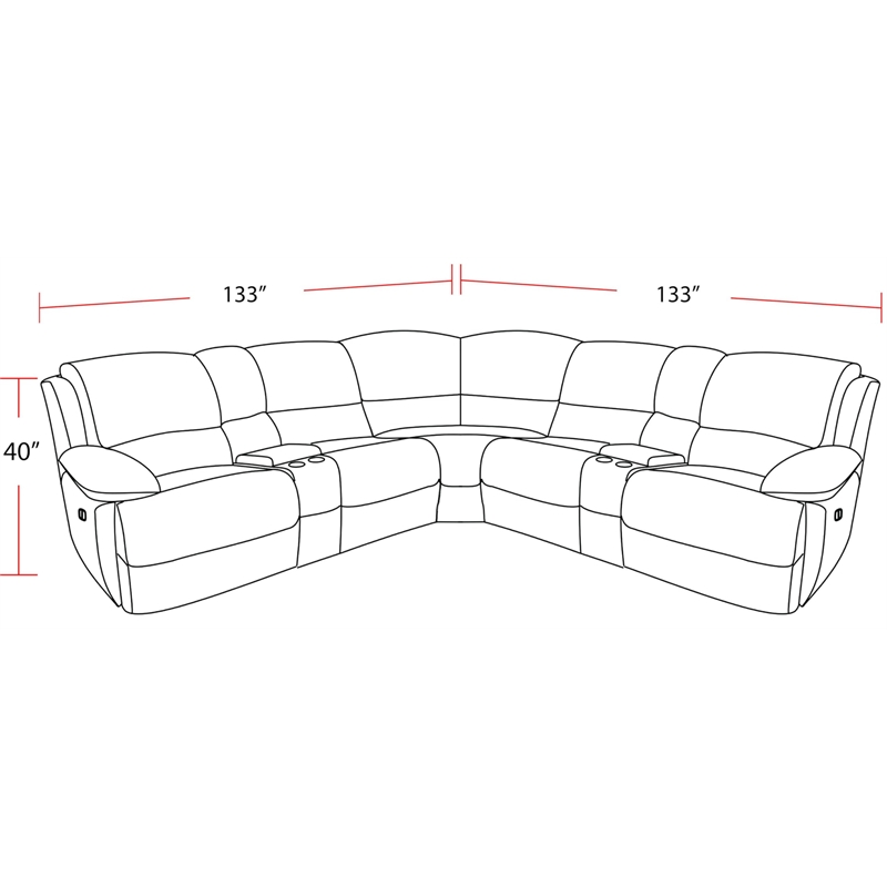Pemberly Row 7Piece Power Zero Gravity Reclining Adjustable Headrest Sectional