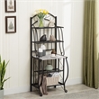 Pemberly Row Contemporary Baker's Rack with Faux Marble Shelf