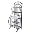 Pemberly Row Contemporary Baker's Rack with Faux Marble Shelf