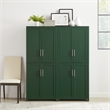 Pemberly Row Contemporary 2-Piece Kitchen Storage Pantry Set in Green