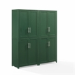 Pemberly Row Contemporary 2-Piece Kitchen Storage Pantry Set in Green