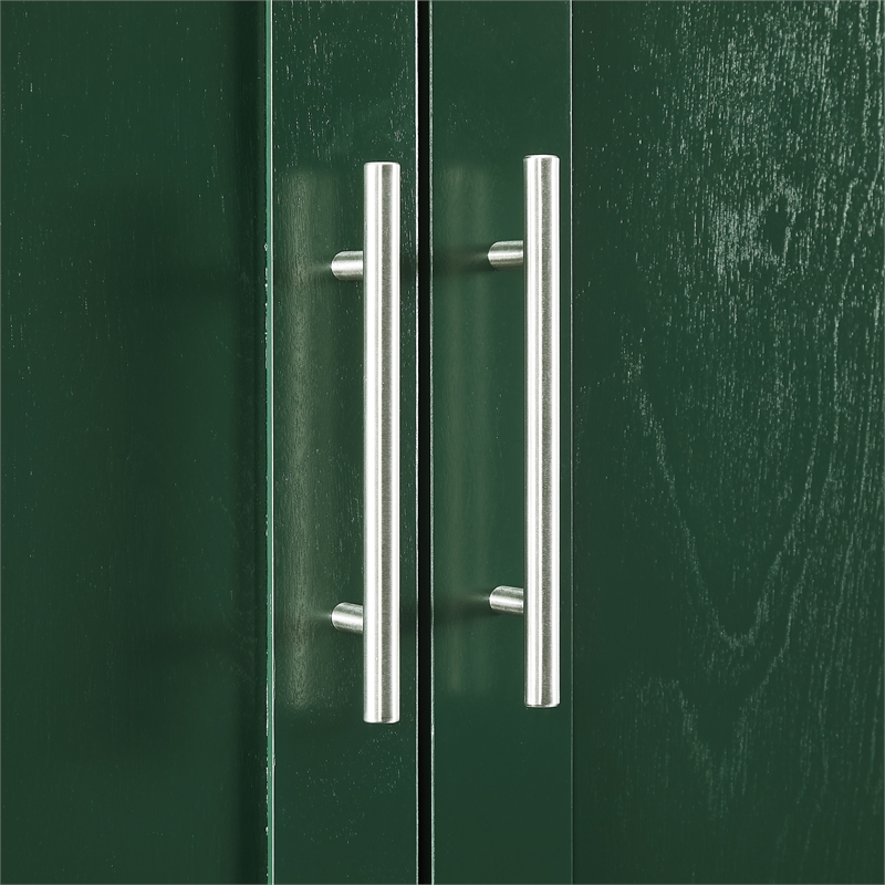 Pemberly Row Contemporary 2-Piece Kitchen Storage Pantry Set in Green