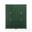 Pemberly Row Contemporary 2-Piece Kitchen Storage Pantry Set in Green