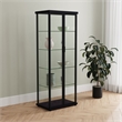 Pemberly Row 4-Shelf Wood Display Curio Cabinet with LED Lighting in Black