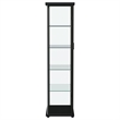 Pemberly Row 4-Shelf Wood Display Curio Cabinet with LED Lighting in Black