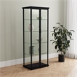 Pemberly Row 4-Shelf Wood Display Curio Cabinet with LED Lighting in Black