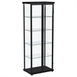 Pemberly Row 4-Shelf Wood Display Curio Cabinet with LED Lighting in Black