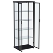 Pemberly Row 4-Shelf Wood Display Curio Cabinet with LED Lighting in Black