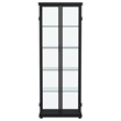Pemberly Row 4-Shelf Wood Display Curio Cabinet with LED Lighting in Black