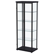 Pemberly Row 4-Shelf Wood Display Curio Cabinet with LED Lighting in Black