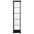 Pemberly Row 4-Shelf Wood Display Curio Cabinet with LED Lighting in Black